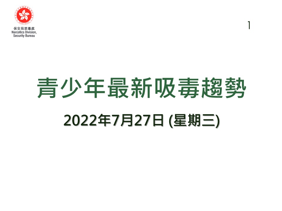 青少年最新吸毒趨勢